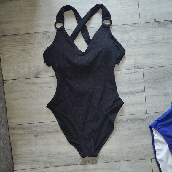 Jessica Simpson sparkling fabricShining Star O-Ring One-Piece women's Swimsuit - Picture 8 of 16